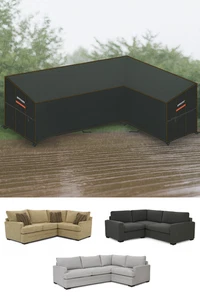 HEIMUNI Ecklounge Abdeckung L Form 420D wetterfest & robust 222×286×90 80 65 cm - Bild 1 von 7