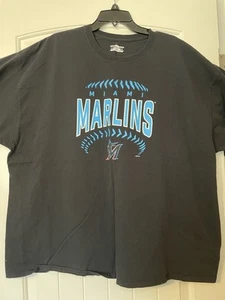Miami Marlins Logo Men's Tee Shirt MLB Men’s Size 3XL Black - Picture 1 of 5