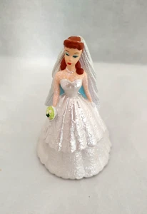 Vintage Barbie Bridal Cake Topper 1960's Look 1994 Mattel Plastic Red Hair - Picture 1 of 7