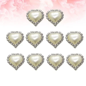 10 PEZZI Accessori Capelli Timbro Gioielli Bottoni Cuore Fatto a Mano Fai da Te - Foto 1 di 11