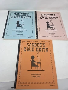 Sandee's Kwik Knits Books 1, 5, 10 Machine Knitting Patterns --Sandee Cherry - Picture 1 of 7