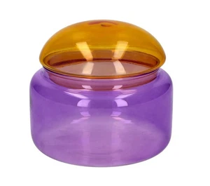 Gift Company: "Voile" - Glasdose m. Deckel aus Borosilikatglas Orange/Lila Gr. M - Bild 1 von 1