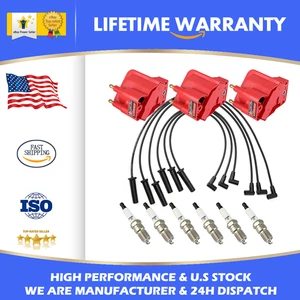 Ignition Coil &Spark Plug & Wireset For 2005-2008 Buick LaCrosse 3.8L V6 DR39 - Picture 1 of 12