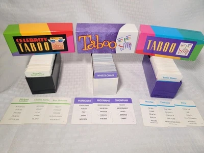 TABOO Board Game Card Set Lot, 3 Editions, VGC - Image 1 of 3