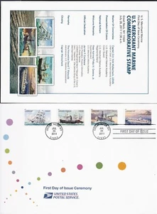 USA. 2011 Merchant Marine (4548-4551) First Day Ceremony Program + Insert - Picture 1 of 1