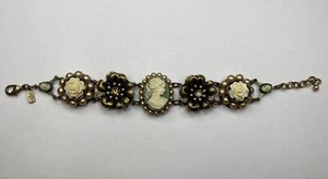 Vintage Mary Demarco Kamee Blumenarmband - Bild 1 von 6
