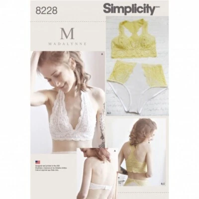 SIMPLICITY 8228 MISSES' SOFT CUP BRAS & Pants Pattern Sizes 32A-42DD Pants XS-XL - Image 1 of 4