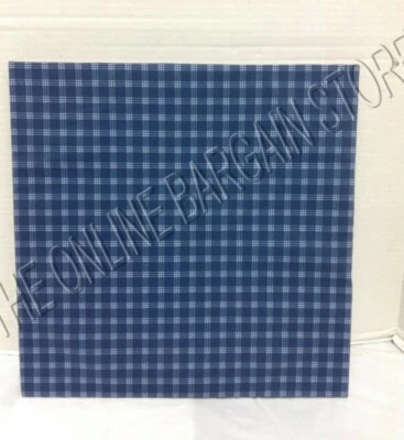 Pottery Barn Teen Style Tile Fabric Pin Message Board 16" Dorm Navy Plaid Check  - Image 1 of 3