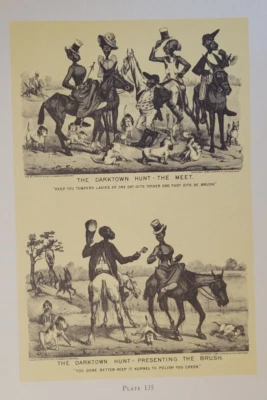 19 世纪 80 年代漫画 Darktown 漫画系列艺术家:Thomas Worth Currier & Ives 印花 — 第 1/2 张图片