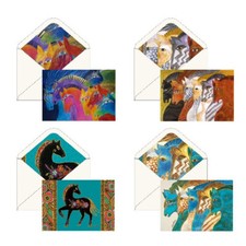 LAUREL BURCH Horses Notecards~16 Cards In Keepsake Box~4 Each of 4 Designs~#LB80