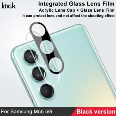 imak para Samsung Galaxy M55, tapa de lente de cámara + protector de película de lente versión negra Foto 1 de 4
