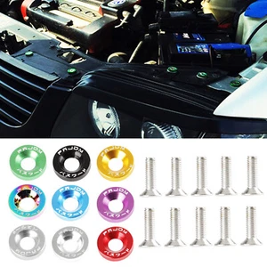 10/20pcs JDM M6 Screw Bolts Alloy Fender/Bumper Washer/Bolt Engine Bay Dress Up - Picture 1 of 27