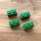 LEGO Piece:  4 count green Brick 1 x 2 (3004)