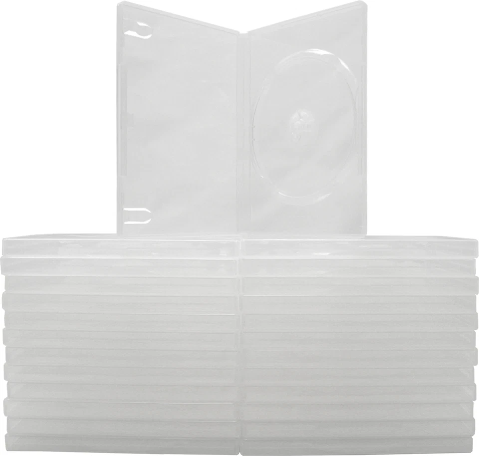 25 Empty Standard Clear Replacement Boxes / Cases for Single DVD Movies