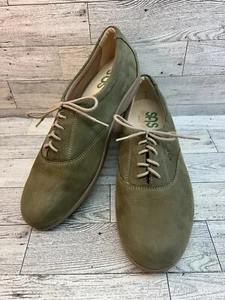 SAS Women's Green Tan Loden NuBuck Leather TriPad Comfort Oxfords Size 9.5 N USA - Picture 1 of 12