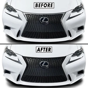 Chrome Delete Blackout Overlay for 2014-16 Lexus IS Front Bumper Grill Trim - Picture 1 of 3