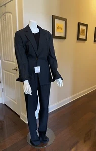 Brand New GIANFRANCO FERRE FORMA Women Pant Suit Set Metallic Black Size 18 - Picture 1 of 21