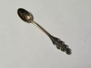 Rare Vintage Soviet Small Spoon Oak for Spices Salt Mustard Silver 875 Star USSR - Picture 1 of 12