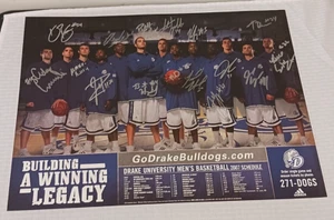 2007 Team Signed Autographed DRAKE Basketball Schedule Poster 16 Signature 18x24 - Picture 1 of 1