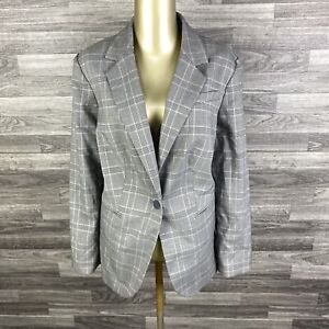 CALVIN KLEIN One Button Grey Metallic Blazer Suit w/Lining Women's Size 14 M
