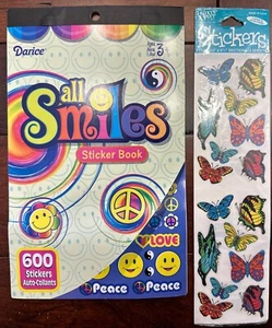 Darice All Smiles Sticker Book (600 Stickers) & Frances Meyer Butterflies! New!! - Picture 1 of 9