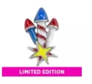 Origami Owl TRIPLE RED, WHITE & BLUE FIREWORKS Floating Enamel Charm - Picture 1 of 1