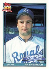 1991 Topps Baseball Jim Eisenreich Kansas City Royals #707
