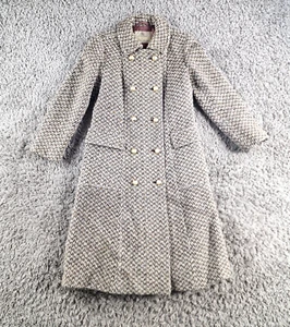 Abrigo Aquascutum Mujer 12 Tweed Lana Grueso Tejido Marrón Vintage Botones Dorados - Imagen 1 de 21
