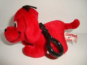 Clifford The Big Red Dog Plush Backpack Clip 1997 Scholastic SideKicks 3.5" tall - Bild 1 von 7