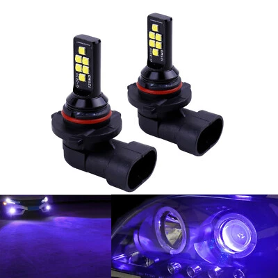 New 2x 9006 Purple LED Bulb Bright Upgraded SMD3030 Fog Light Direct Replacement - Image 1 of 4