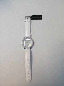 Brand New Women's White Leather Guess Watch! Rhinestones Around Face! - Picture 1 of 3
