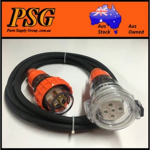 32 Amp 5m Extension Lead, 3 Phase, 5 pin, 415V 32A 5mt Cable 4.0mm² Rubber 3Ph - Picture 1 of 5