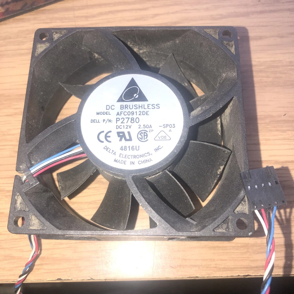 DELTA AFC0912DE DC Brushless Cooling Fan 90mm for Computer Case 12V 2.5A P2780 - Image 1 of 4