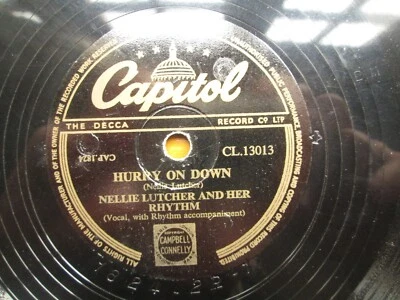 Nellie Lutcher: Hurry On Down / Fine Brown Frame 10" 78RPM UK Shellac CL. 13013 Foto 1 de 2