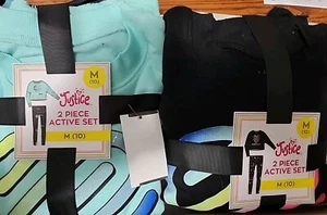 2 Sets Justice Mädchen M 10 Langarm Fleece Top, Leggings 2 Stück Pyjama oder Active - Bild 1 von 8