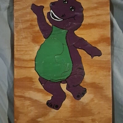 Rompecabezas de madera de dinosaurio púrpura Barney de colección 12 pulgadas Foto 1 de 4