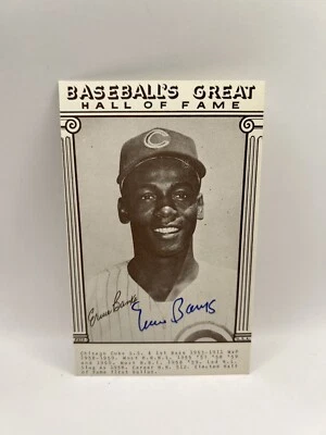 厄尼·班克斯签名棒球名人堂展览明信片贝克特签名 — 第 1/3 张图片