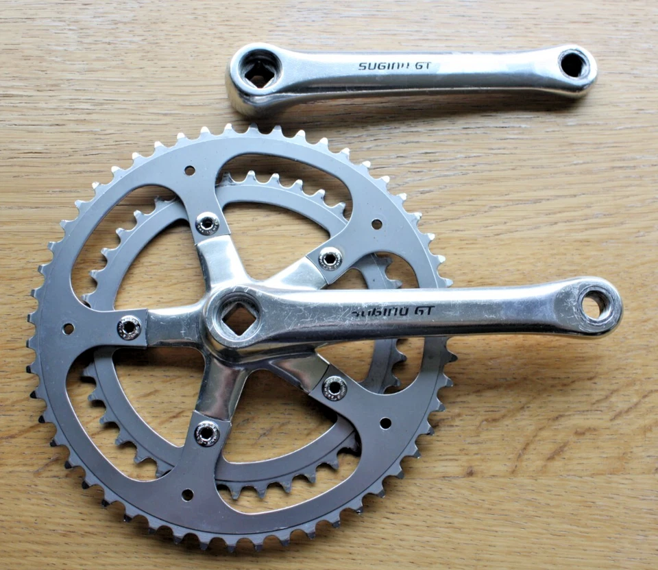 Juego de platos de doble manivela Sugino GT de colección 170 mm 110 BCD 52/40t BMX MTB Touring Foto 1 de 4