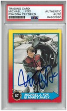 MICHAEL J FOX SIGNED AUTOGRAPH SLABBED 1989 TOPPS BACK TO THE FUTURE 2 CARD PSA