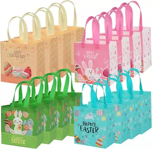 16 Piece Easter Tote Bags Easter Party Bags.Easter Eggs Basket, Holiday Reusable - Picture 1 of 8