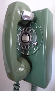 Vintage Stromberg Carlson 1959 Avocado Green 554 Wandtelefon, poliert & funktionsfähig - Bild 1 von 9