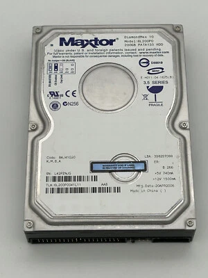 Maxtor IDE / PATA 6L200P0 6L200P0041L11 20APR2006 K,M,B,A BAJ41G20 200Gb HDD - Image 1 of 2