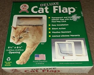 Cat Flap Deluxe Small Clear Door 6.25 x 6.25 Opening Locking - Picture 1 of 2