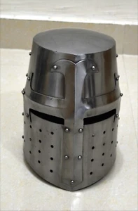 Halloween Medieval Templar Crusader Great Helm Knight Armor Greek Spartan Helme/ - Picture 1 of 7