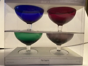 Pier 1 Imports Jewel Colored Pedestal Glass Dessert Dish/Bowls New In Box - Picture 1 of 4