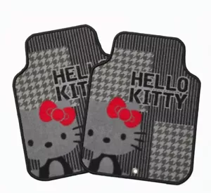 Sanrio Hello Kitty Car mat front 2 piece set glen check 45 ×2× 60cm set of 2 JP - Picture 1 of 1
