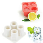 4 Grids Whiskey Silicone Maker Ice Cube Tray Mould Mold Giant Cup Shaped~