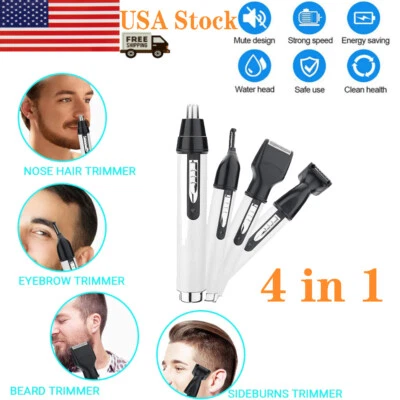 Afeitadora eléctrica para hombres 4 en 1 oreja nariz barba cejas USB recargable Foto 1 de 4