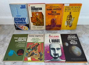 (8) SAAC ASIMOV Paperback Book Lot I Robot Numbers Elements Foundation VGUC - Imagen 1 de 3