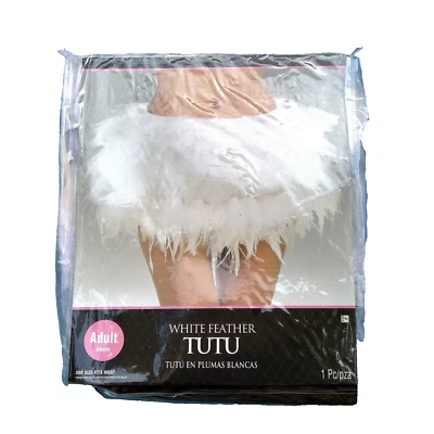 Tutú de plumas blancas para adultos 1 pieza talla única para más brillantes Foto 1 de 4